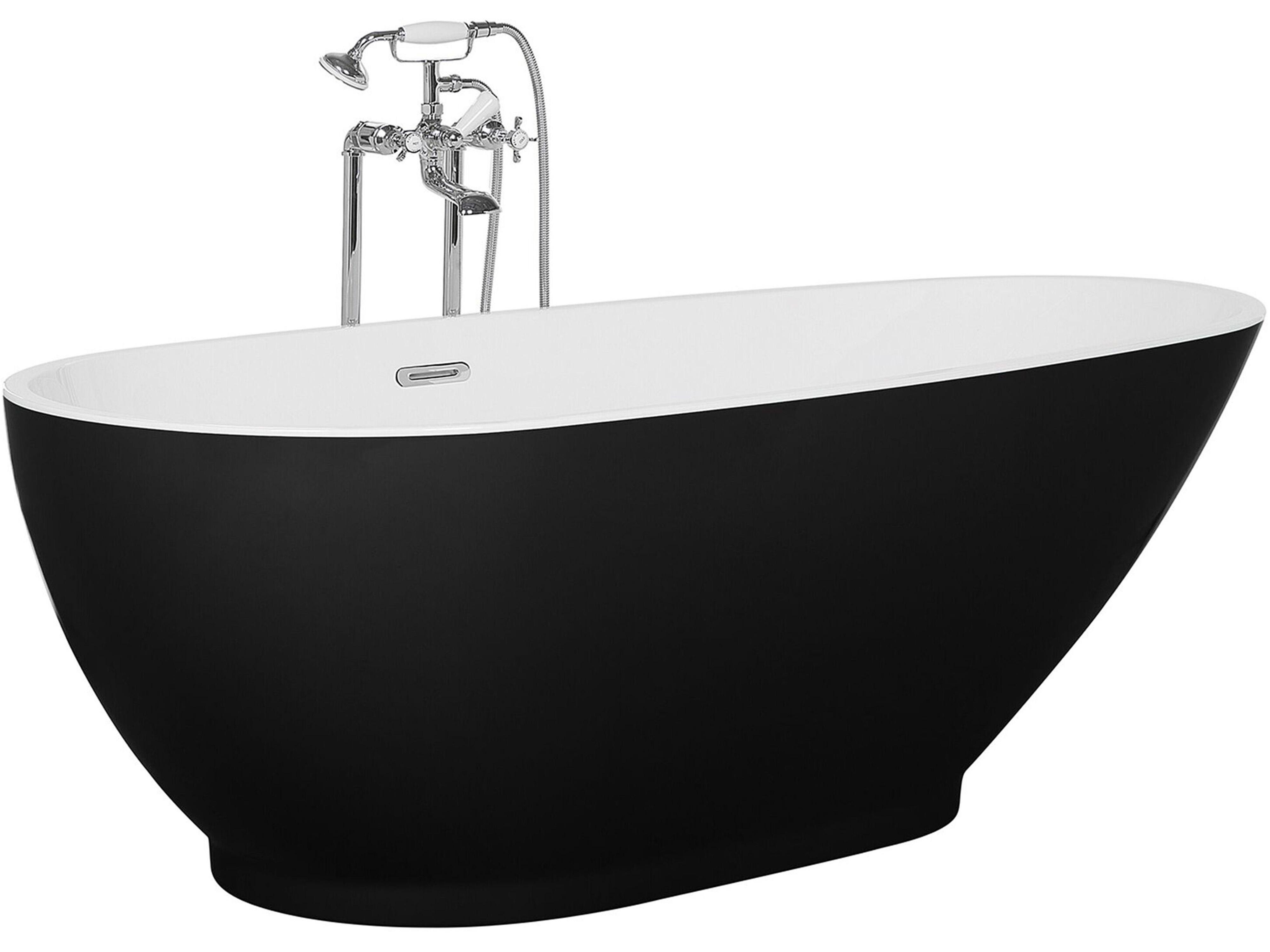 Vrijstaand bad GUIANA 173 x 82 cm Zwart/wit