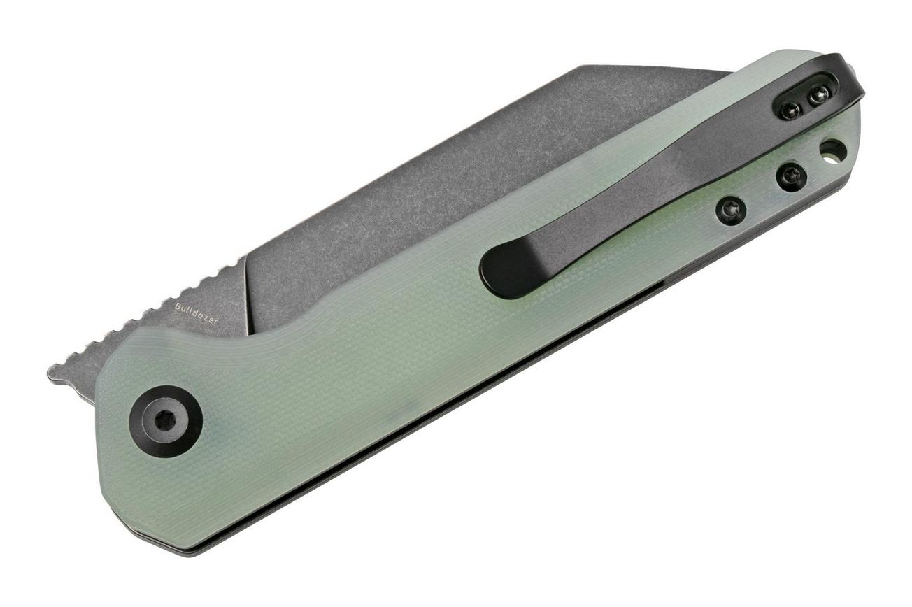 Kansept Bulldozer T1028A2 Blackwashed, Jade G10 zakmes, Kim Ning design