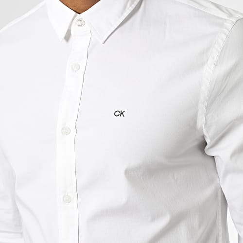 Chemise Manches Longues Stretch Poplin 0856 Blanc
