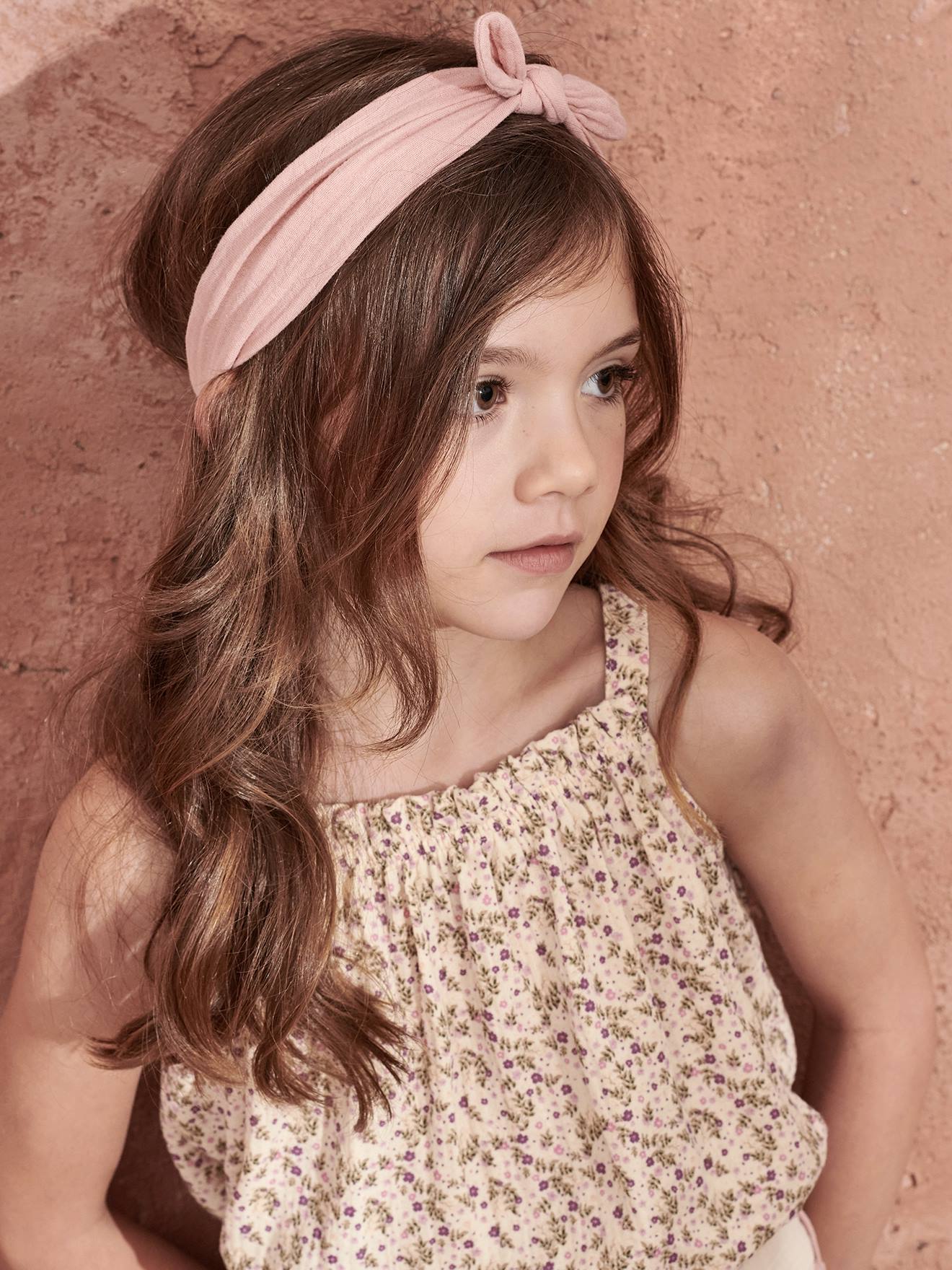 Regata lisa rosa claro de algodão chiffon para meninas