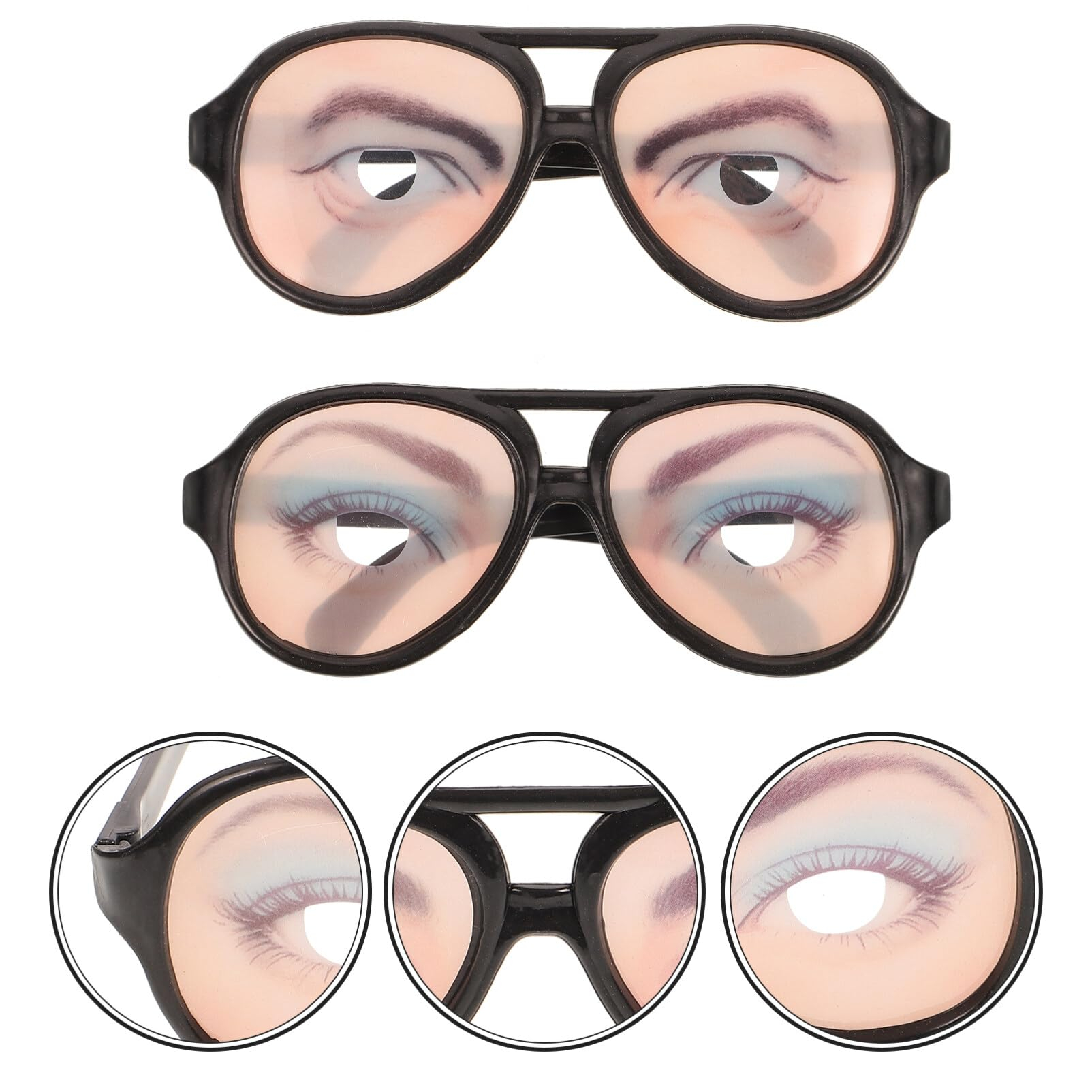 (4er Set) Photo Booth Brille Fotorequisite Party Verkleidungs Accessoire für lustige Bilder - Mann / Frau