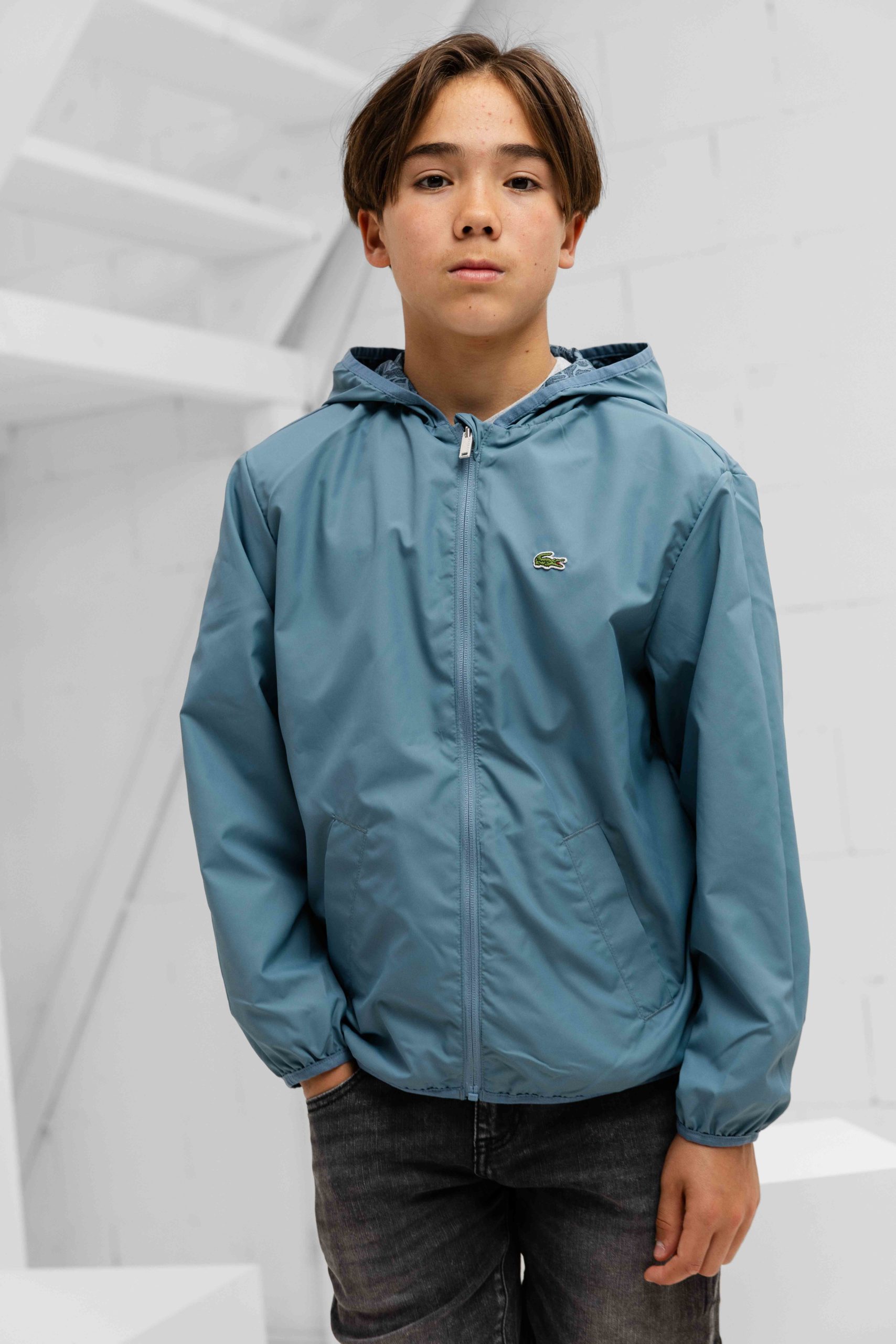 Lacoste Inversible Trainingsjack Kids Blauw