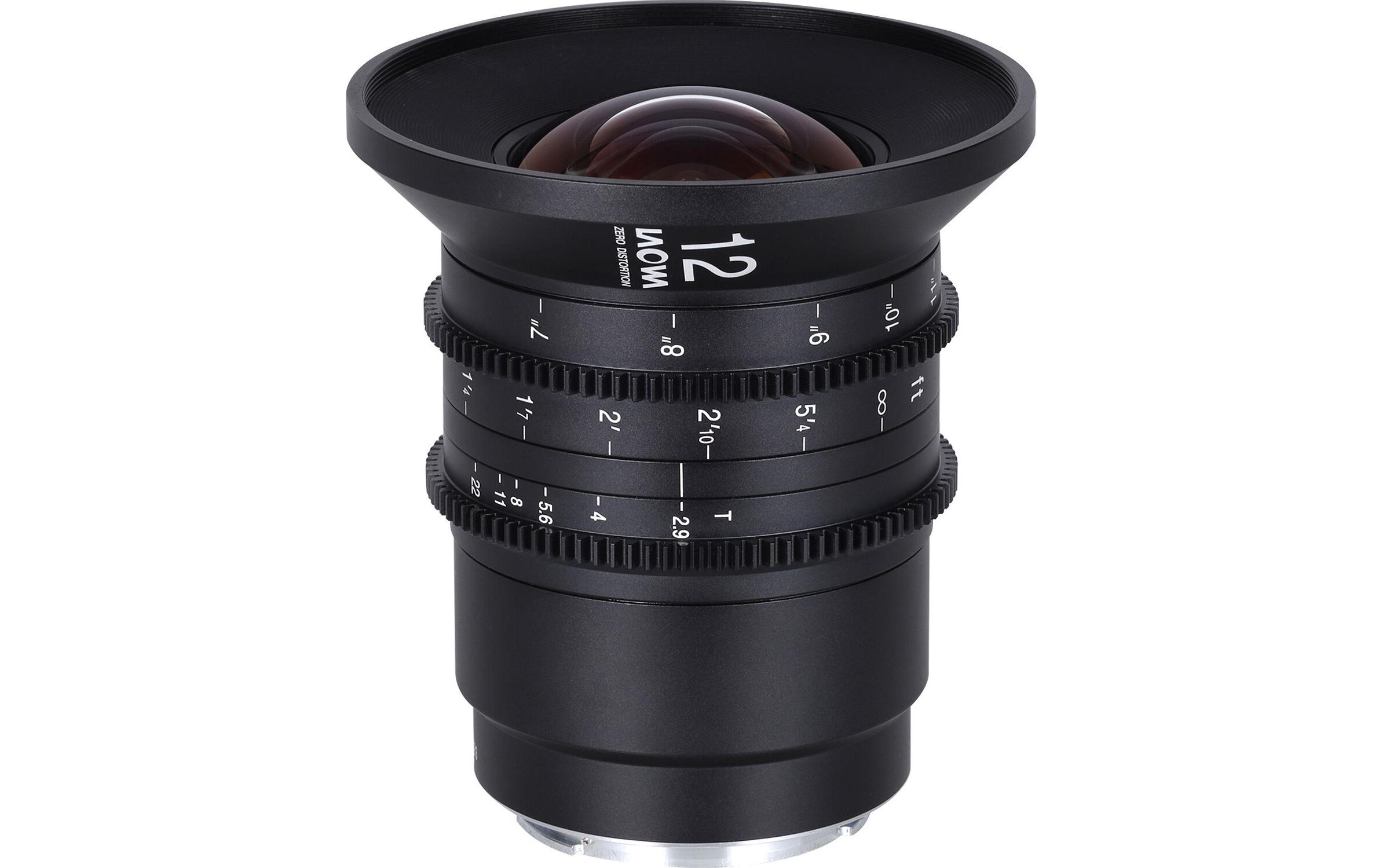 Festbrennweite 12 mm T/2.9 Zero-D Cine (Feet) – Canon RF<br>Leichtes und kompaktes Objektiv für Grossformat- und Super35-Kameras