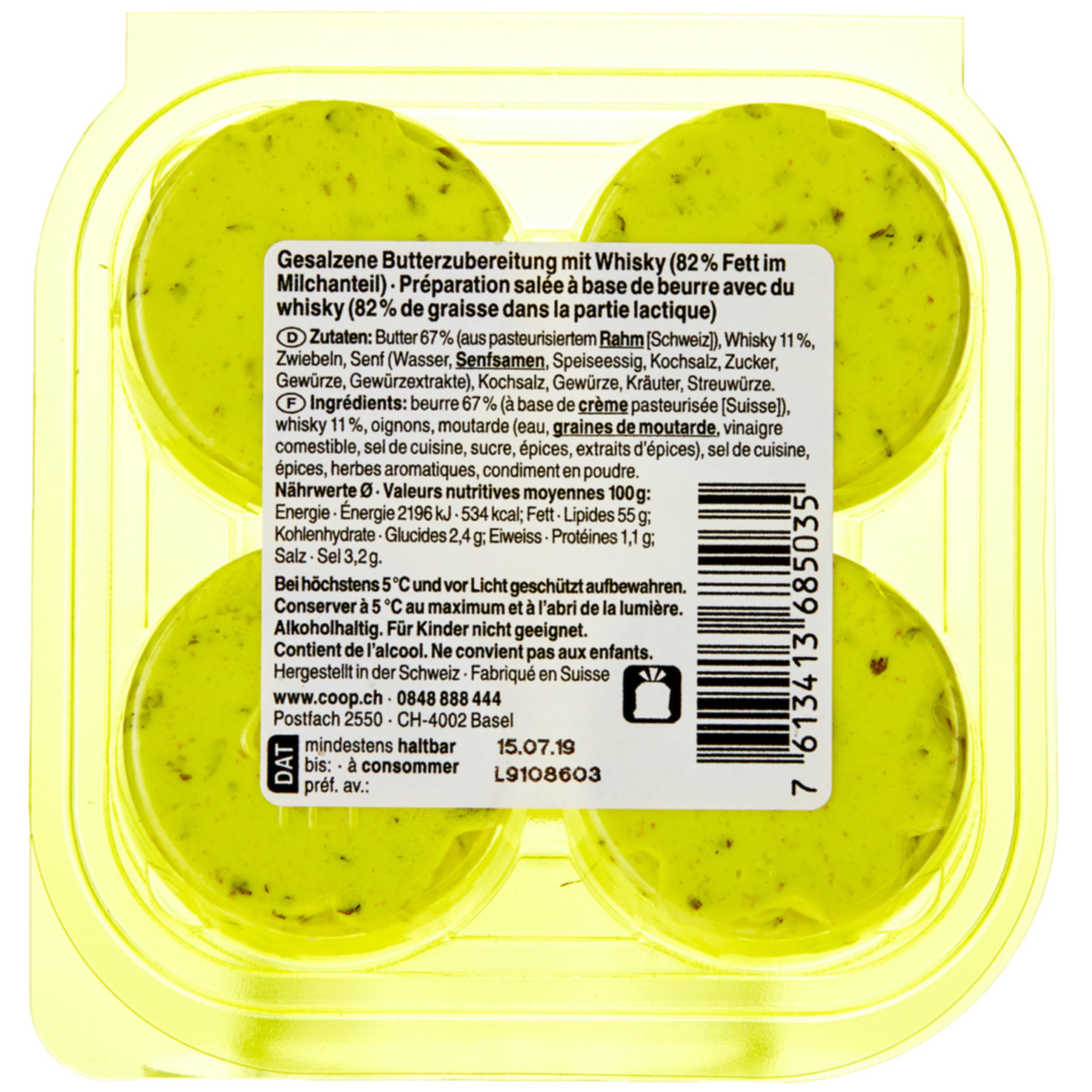 Kräuterbutter Whisky 4x10g