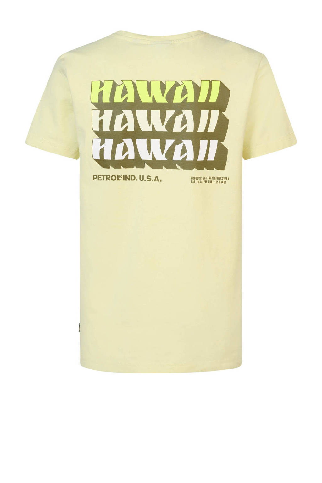 Petrol Industries T-shirt met backprint geel