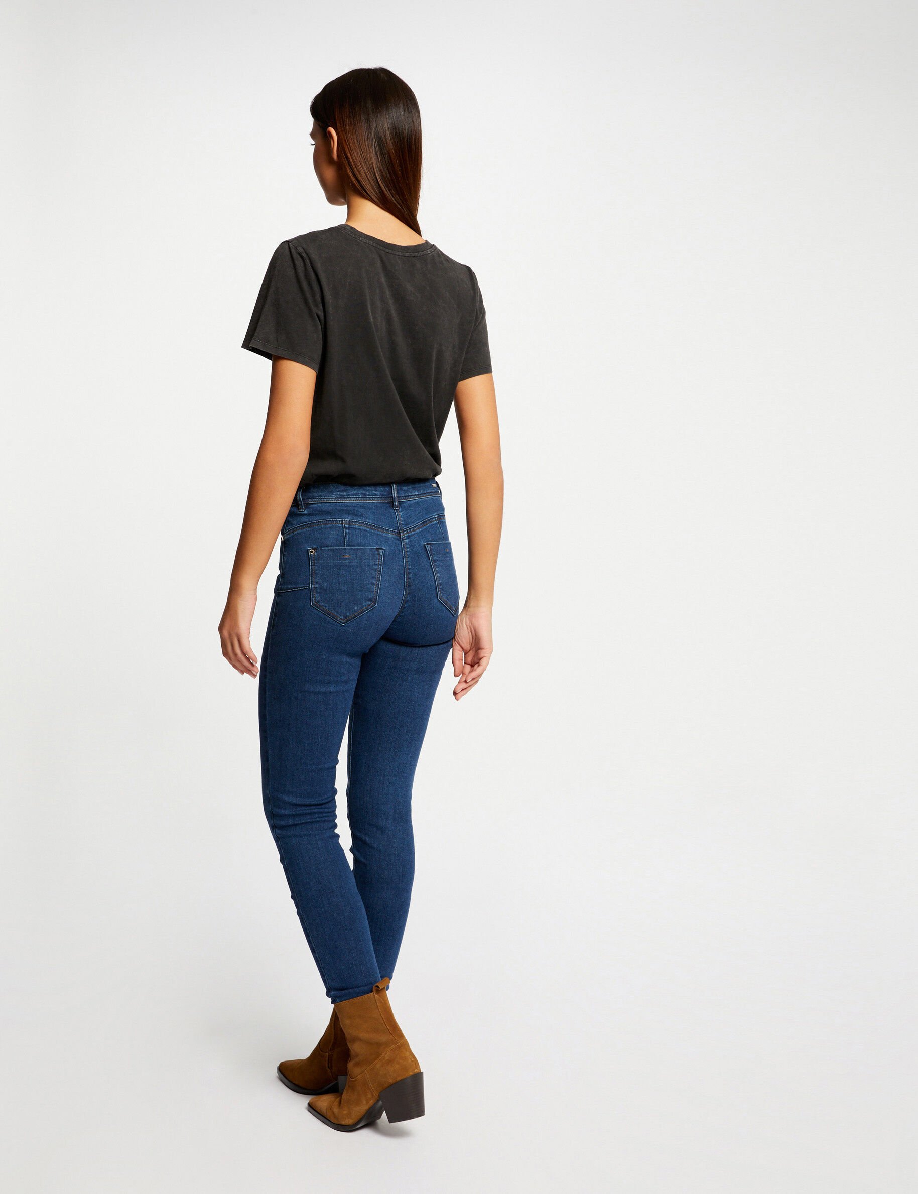 T-shirt manches courtes gris moyen femme - gris_moyen