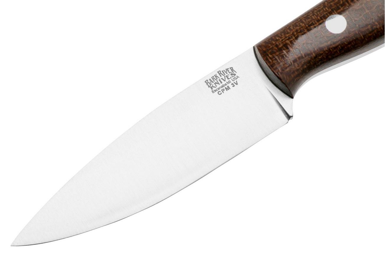 Bark River Mini Aurora CPM 3V, Tan Burlap Micarta, bushcraftmes