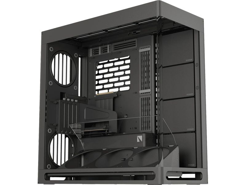 HAVN PC-Gehäuse HS 420 VGPU Schwarz Midi‑Tower-Gehäuse mit integriertem vertikalen‑GPU‑Kit für optimalen GPU-Luftstrom