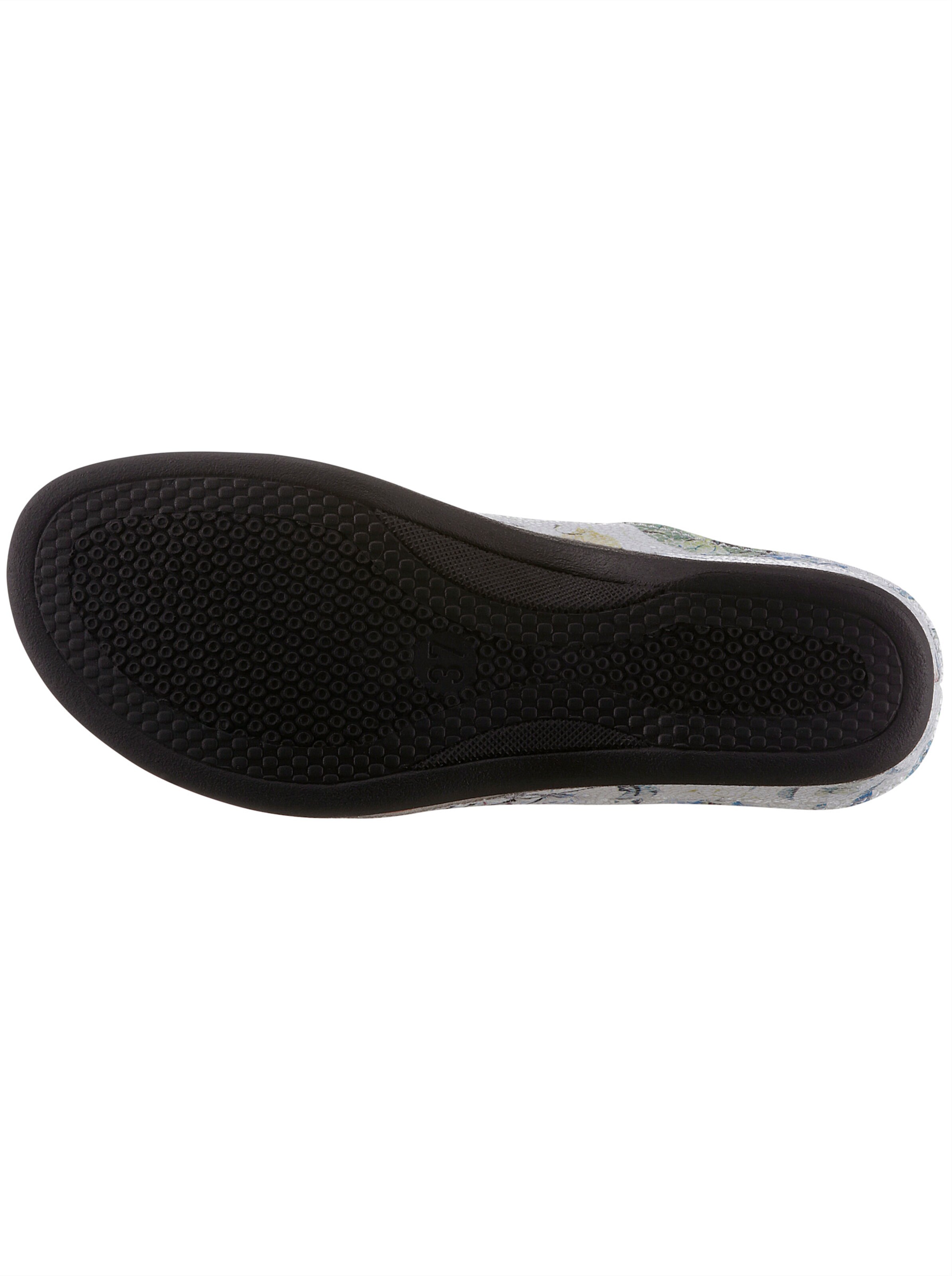 Franken Schuhe Pantolette in weiß-geblümt