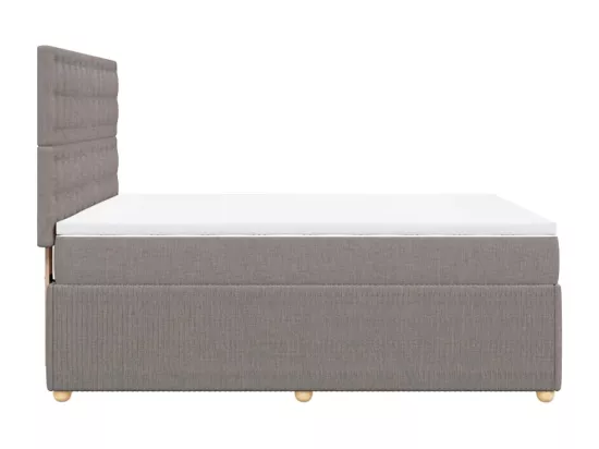 Sommier à lattes de lit avec matelas Taupe 160x200 cm Tissu
