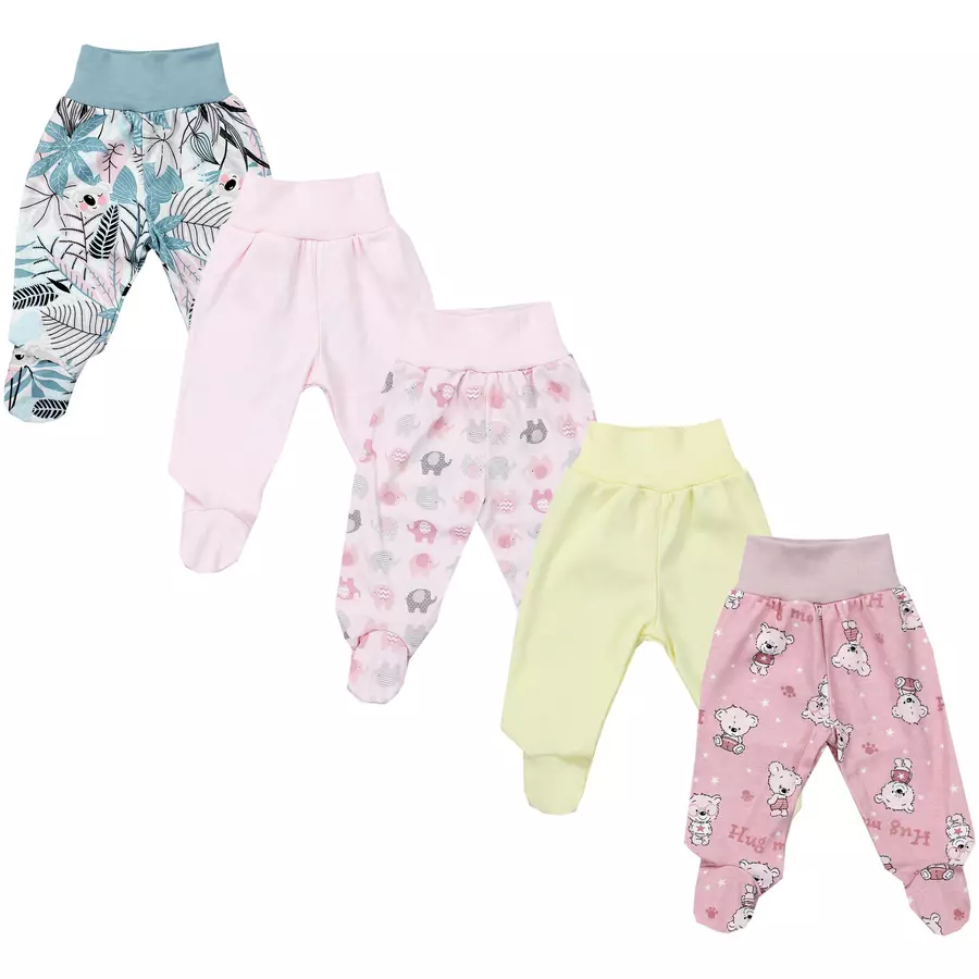 TupTam Baby Hose mit Fuß 5er Pack rosagelb