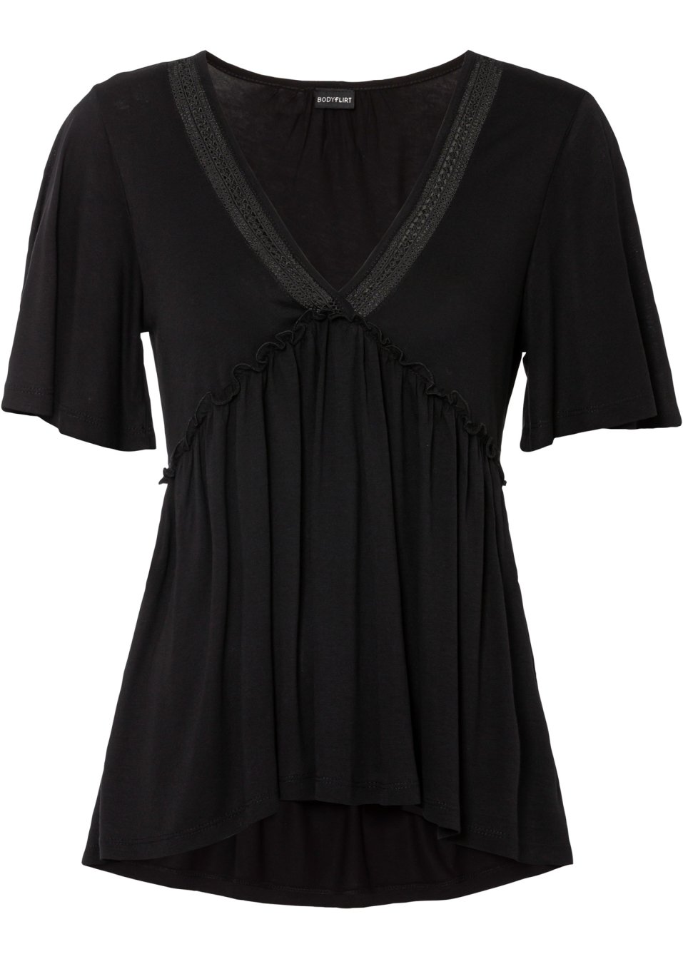 T-shirt boho à dentelle