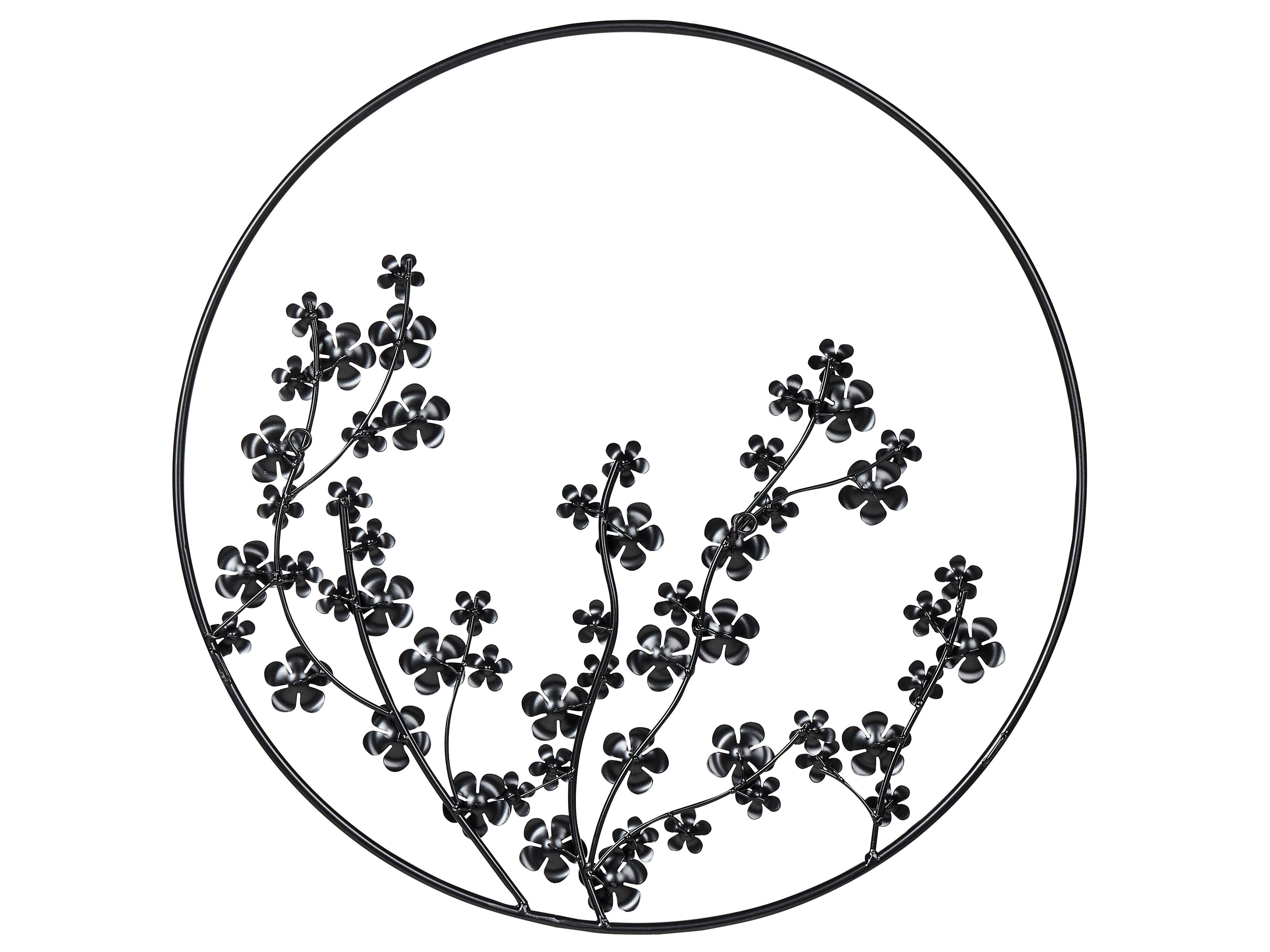 Wanddecoratie Bloem STRONTIUM Metaal 70 cm Zwart