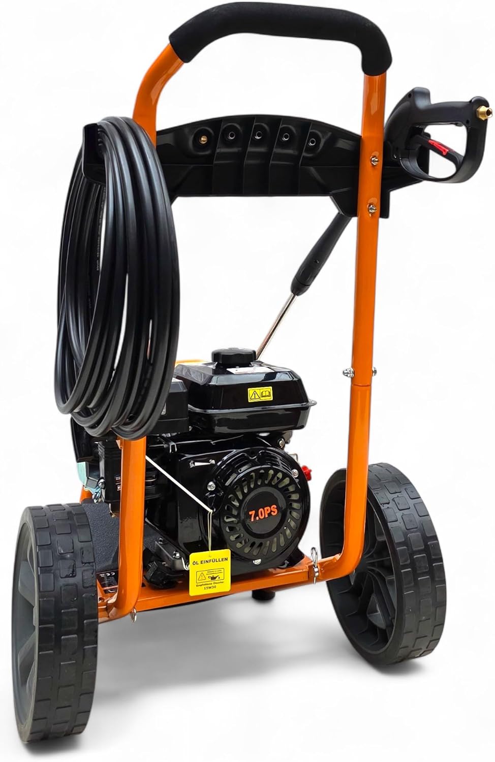 Strahlemann Benzin Hochdruckreiniger SM-LB180D Druckreiniger mit Messingpumpenkopf (4 x Düse, Hochdruckpistole, 7 PS, Druck: 207 bar Fördermenge: 540 l/h) ideal für Terrasse, Auto und Garten