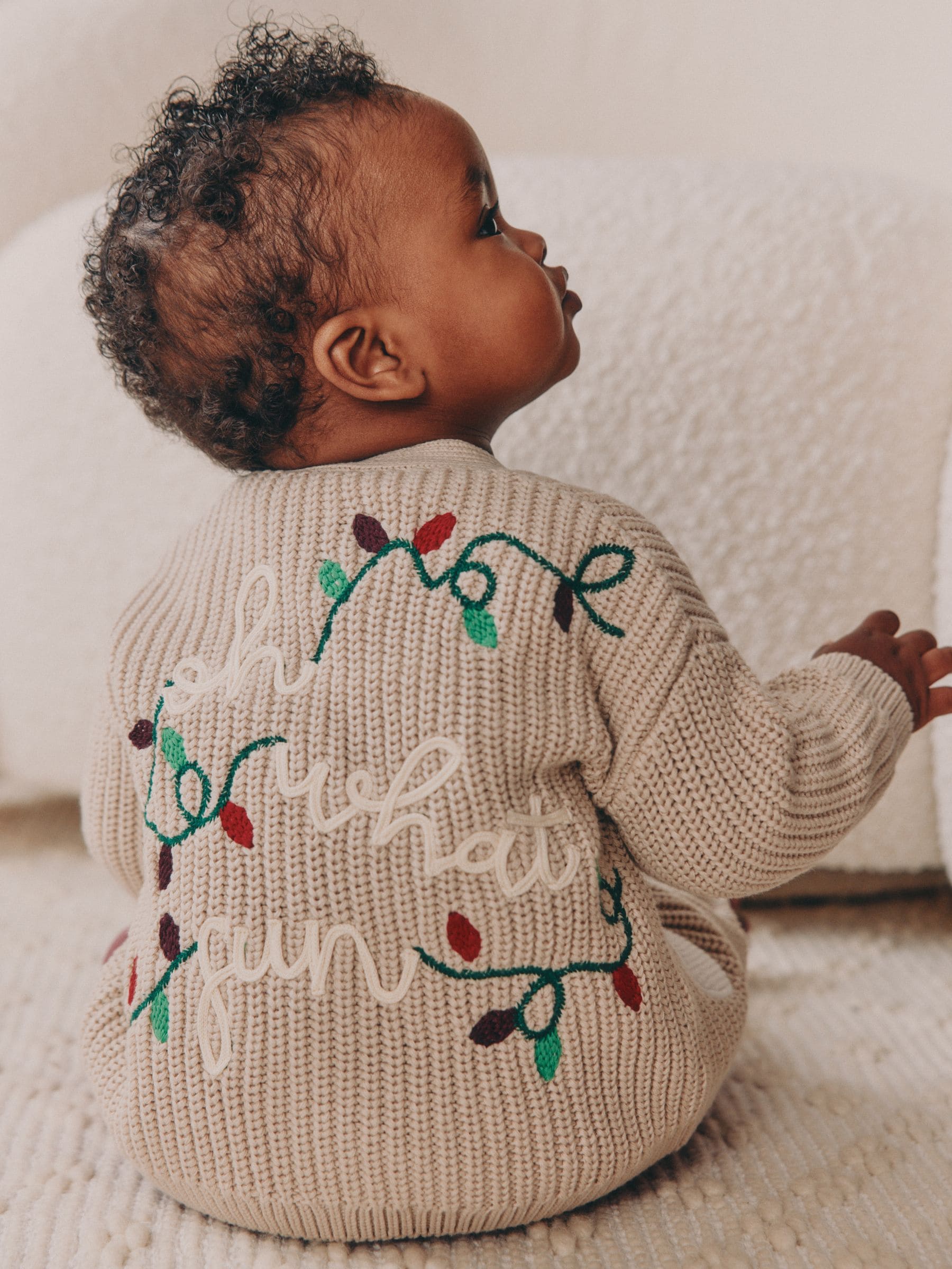 Natuurlijk Oh Wat Leuk Kerstmis - Gebreid babyvest