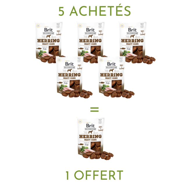 Friandises Brit Jerky Meaty en forme de pièces