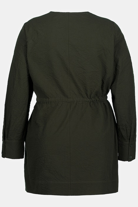 Longbluse, A-Linie, Rundhals, Langarm, Biobaumwolle