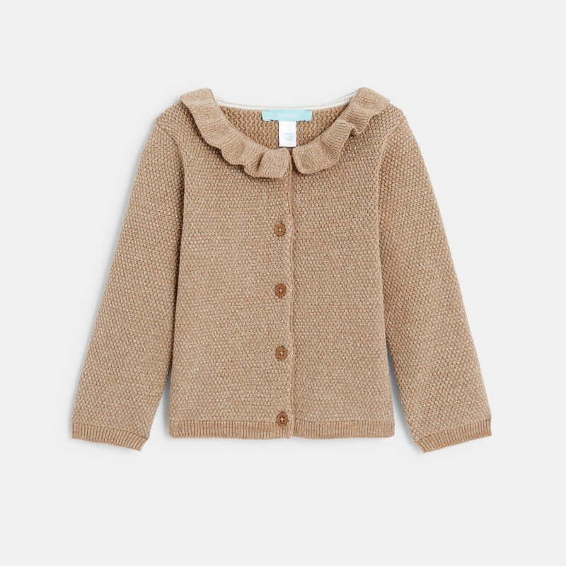 Gilet en maille tricot irisée beige bébé fille Beige
