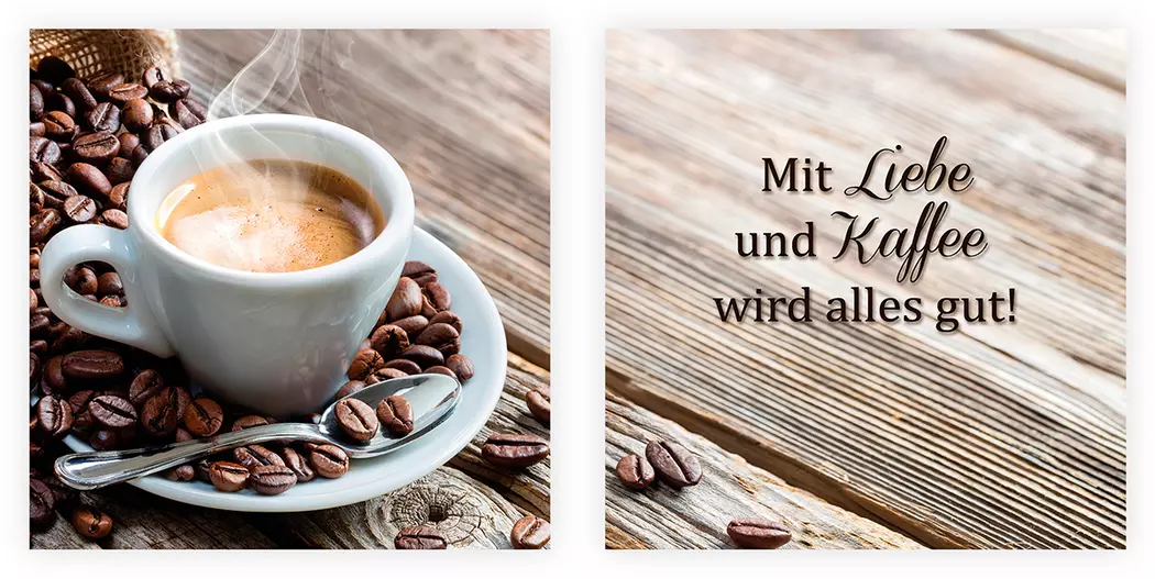 Glasbild 2tlg. Liebe und Kaffee
