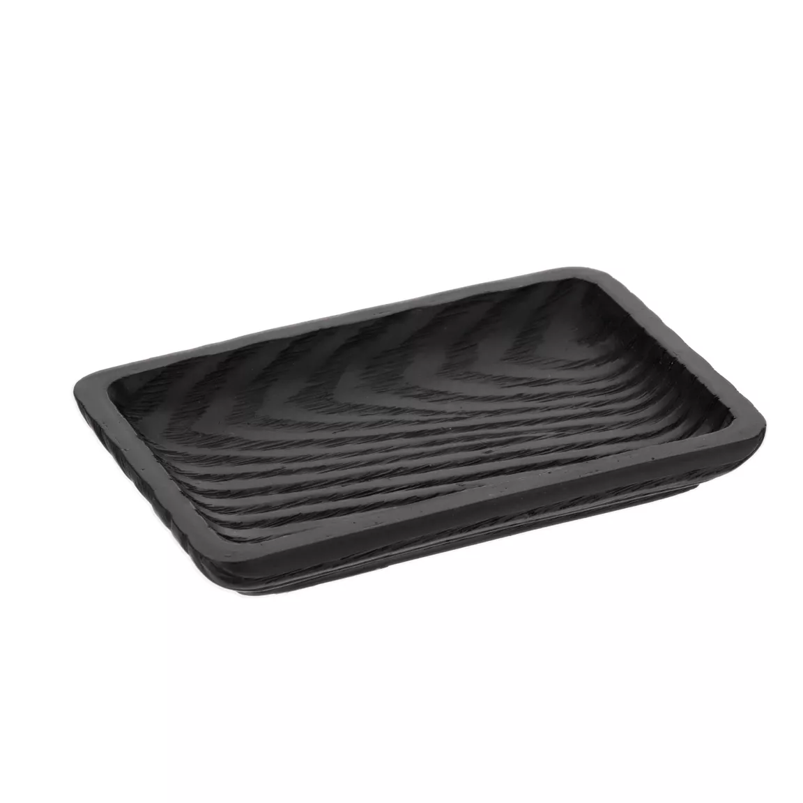 Porte-savon en résine effet bois Scandi Noir