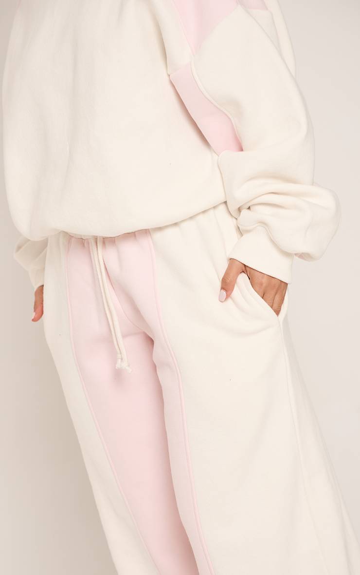 Rose Bébé Jogging Petite Taille À Jambes Larges Avec Bandes Contrastées Et Taille À Cordon