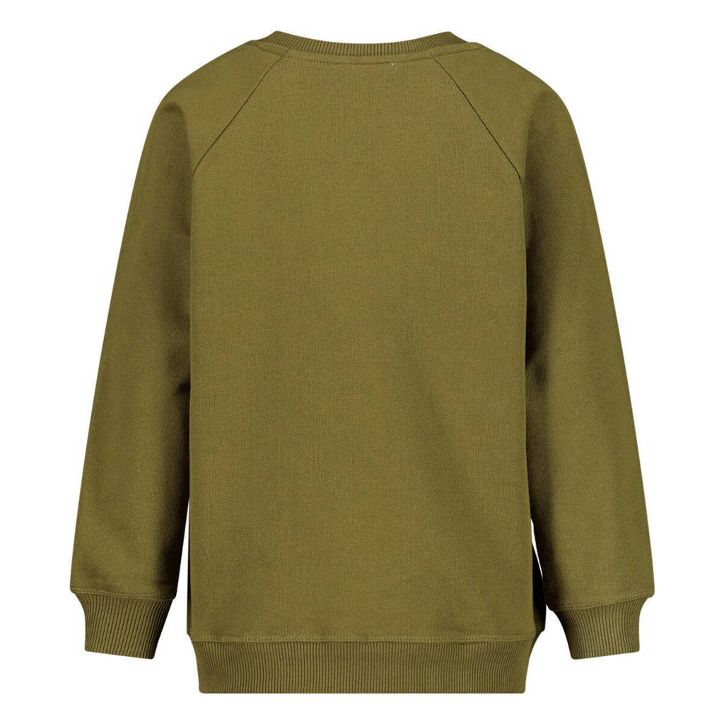 ESPRIT sweater met tekst olijfgroen