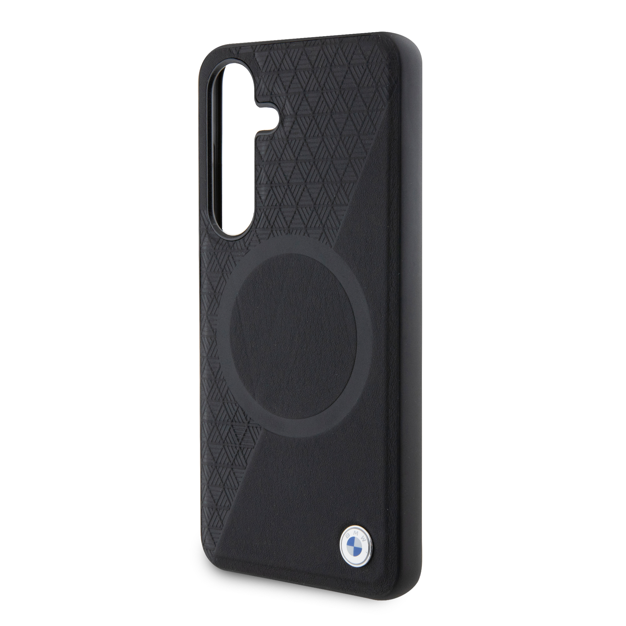 Samsung Galaxy S24 Leder Hardcase Hülle Half Textured & Circle MagSafe-Modul (BMHMS24S23RTPK) - Schwarz