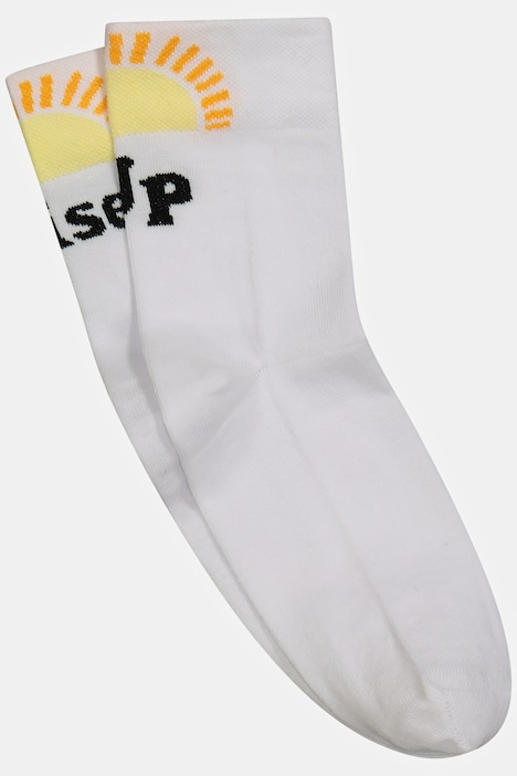Socken, kurzer Schaft, bedruckte Ferse, Sonne