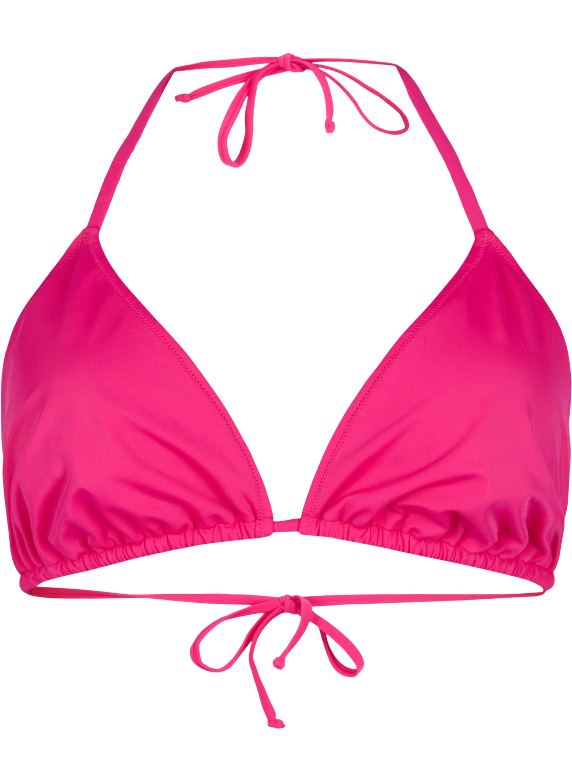Ensfarvet trekants bikini bh