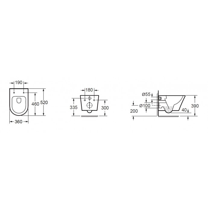 Mueller Afesta toiletpot randloos 52cm mat wit