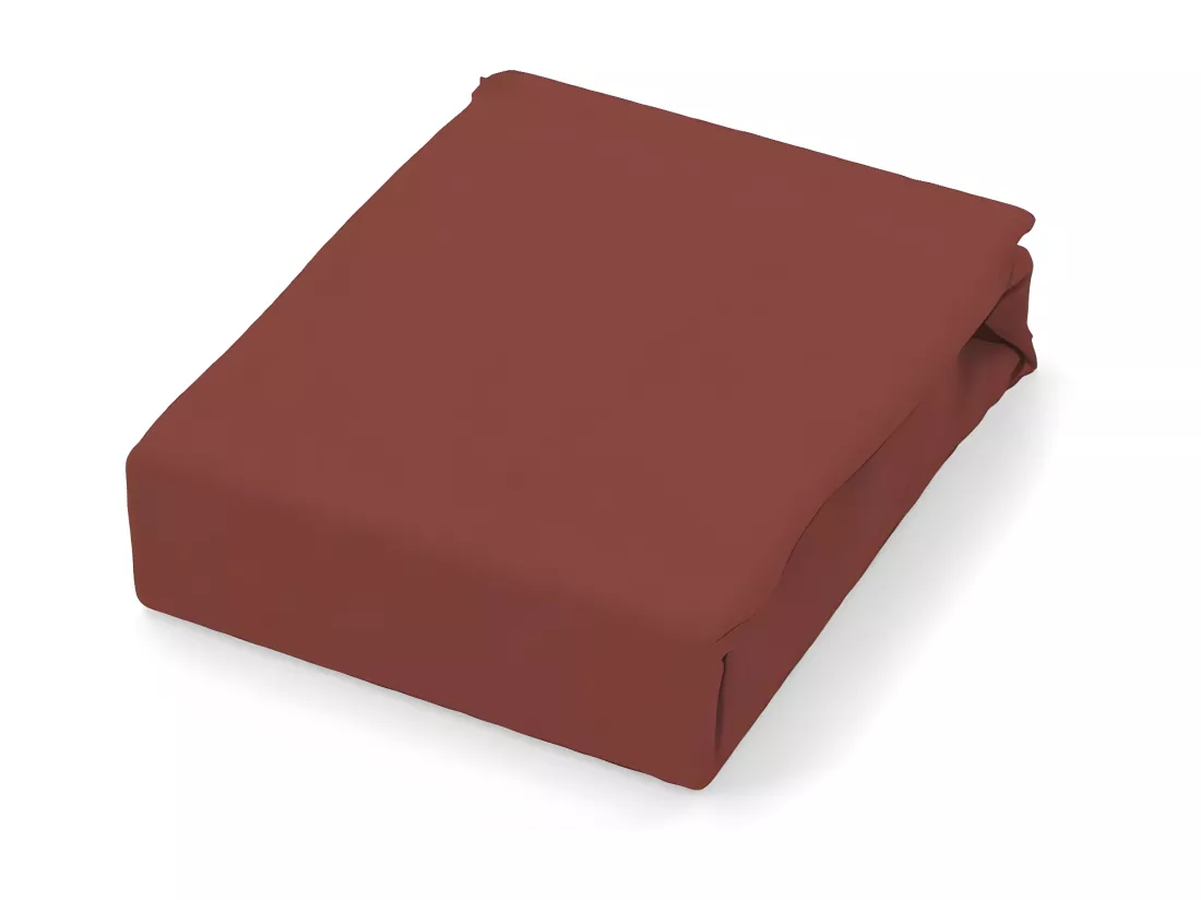Drap plat en coton 57 fils 180x290 cm UNI brique, par Soleil d'ocre