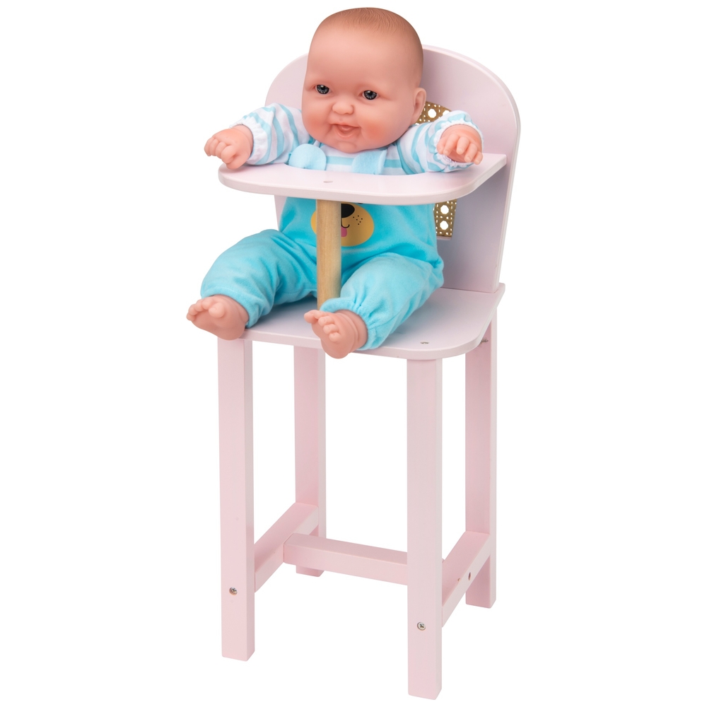 Dimples Puppenhochstuhl aus Holz und Rattan
