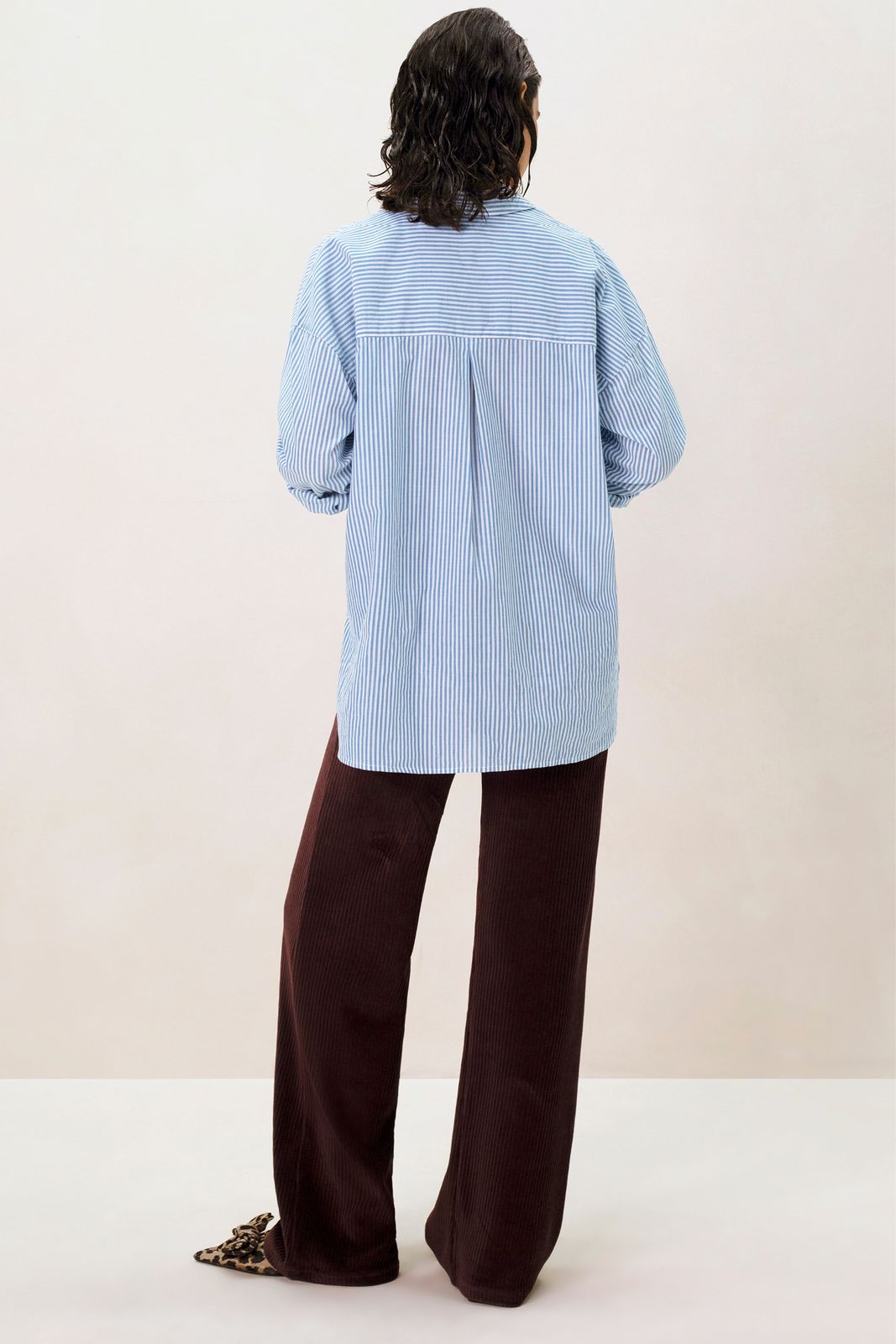 Blauw gestreepte blouse