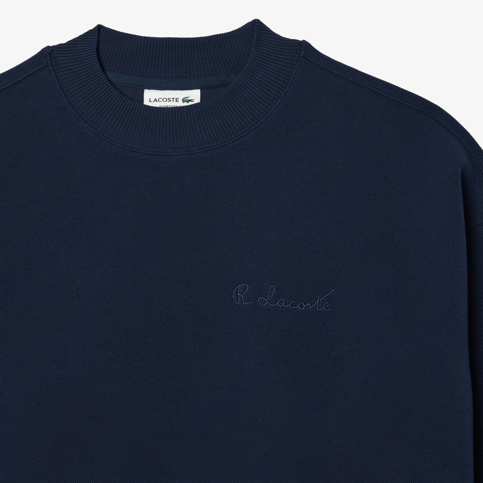 Extragroßes Double Face Piqué-Sweatshirt Sweatshirts - Blau - Lacoste - Herren