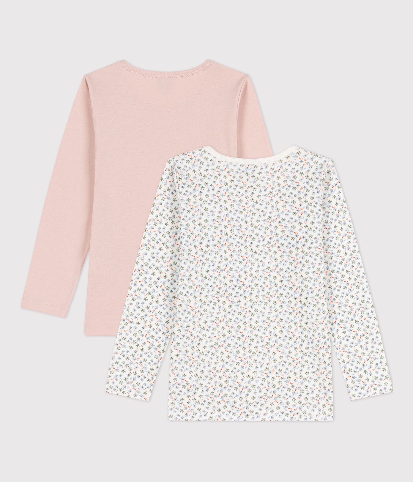 Lot de 2 tee-shirts manches longues petite fille en coton