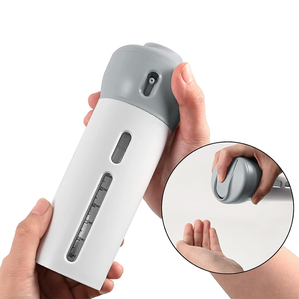 4in1 Befüllbare Kosmetik Behälter Rotierende Reise Sprüh Flaschen - Grau / Weiss