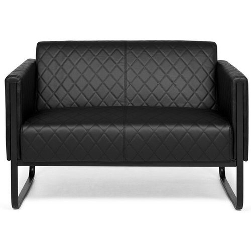 Lounge Sofa ARUBA BLACK Kunstleder mit Armlehnen hjh OFFICE
