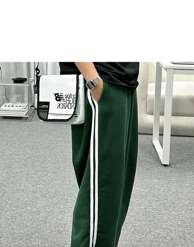 MRCYC - Hoge taille gestreepte joggingbroek met wijde pijpen