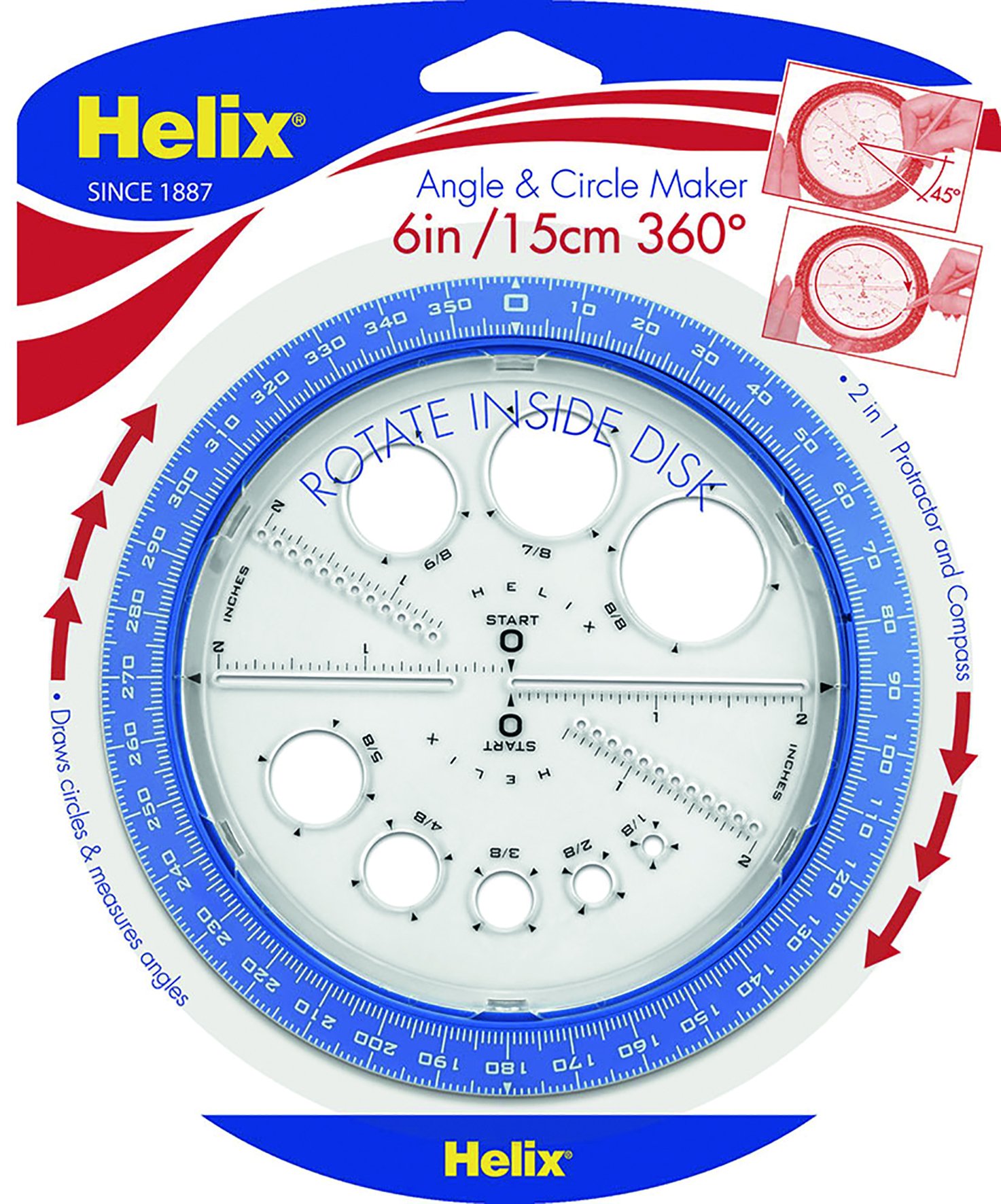 Helix Winkel- und Kreisschablone