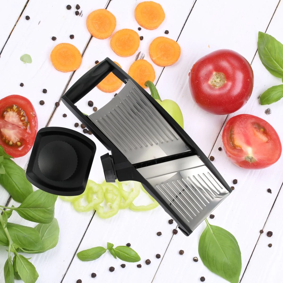 Mandoline professionnelle avec protège main en acier inoxydable Handma