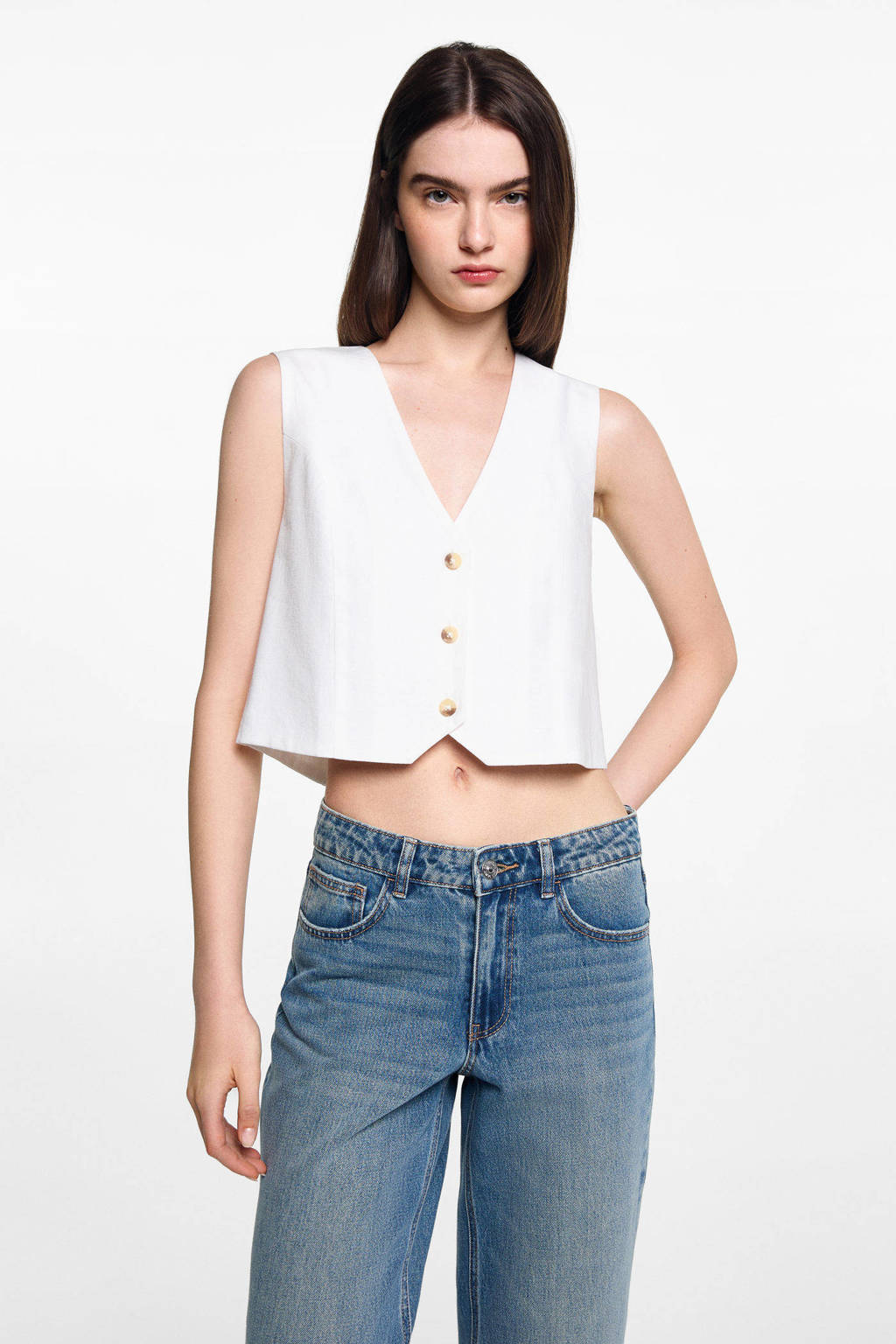 MANGO TEEN straight leg jeans changeant blauw