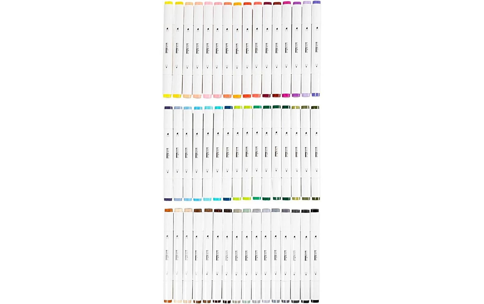 Kalligraphiemarker 1+ 8 mm, 48 Stück, Standard-Farben2-in-1-Zeichenmarker