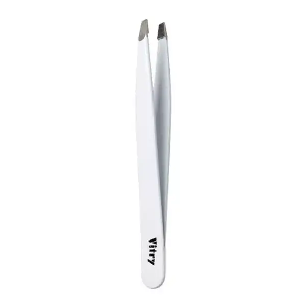 Pinça profissional Vitry com mandíbulas angulares, aço inoxidável branco