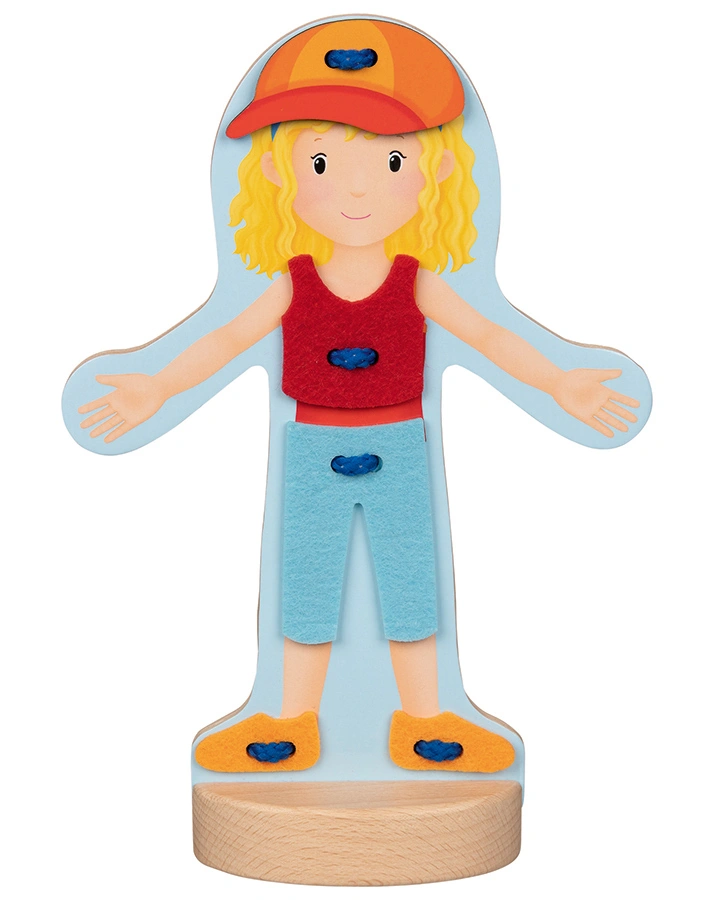 Anziehpuppe 30-teilig aus Holz