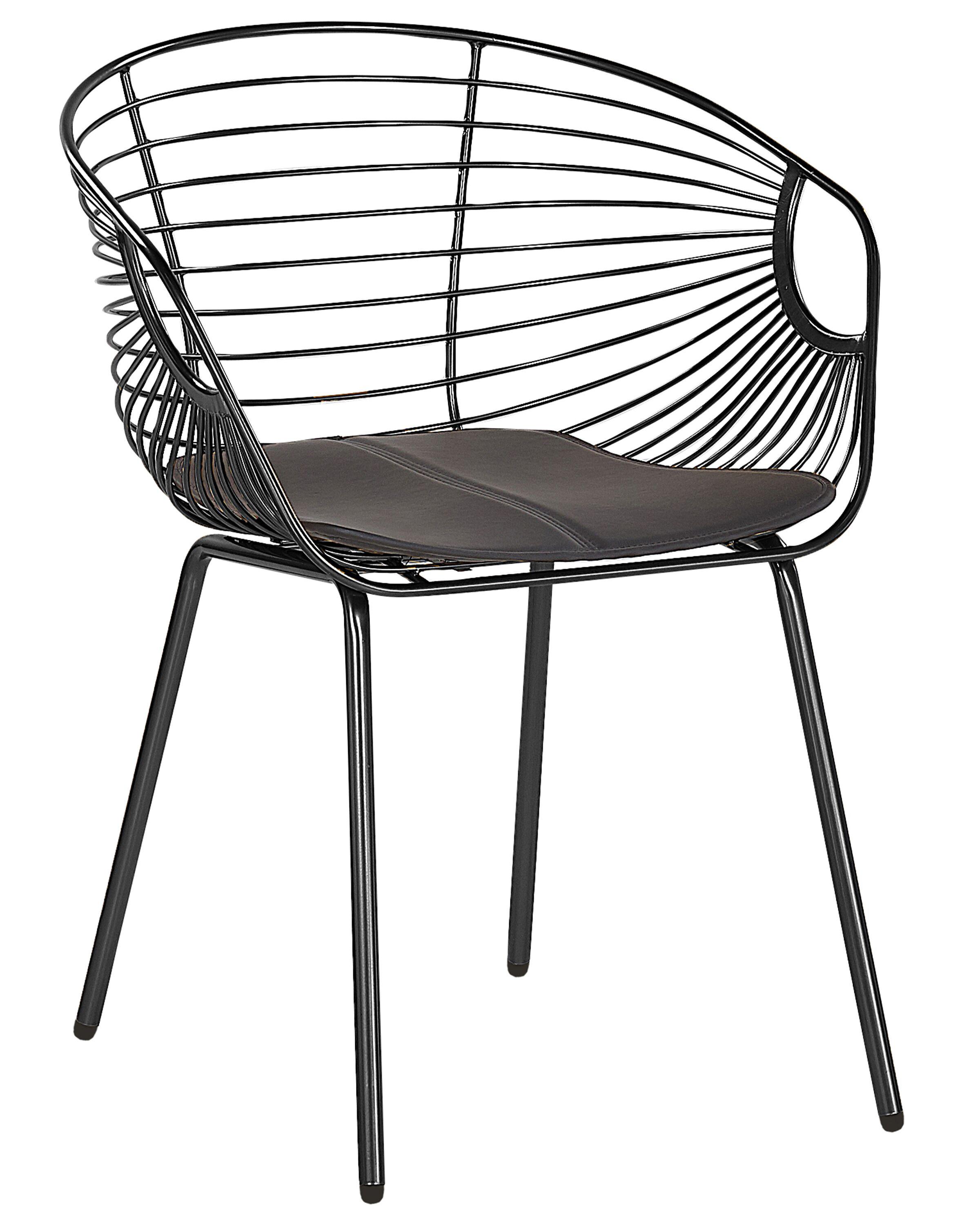 Set van 2 eetkamerstoelen HOBACK Metaal Zwart