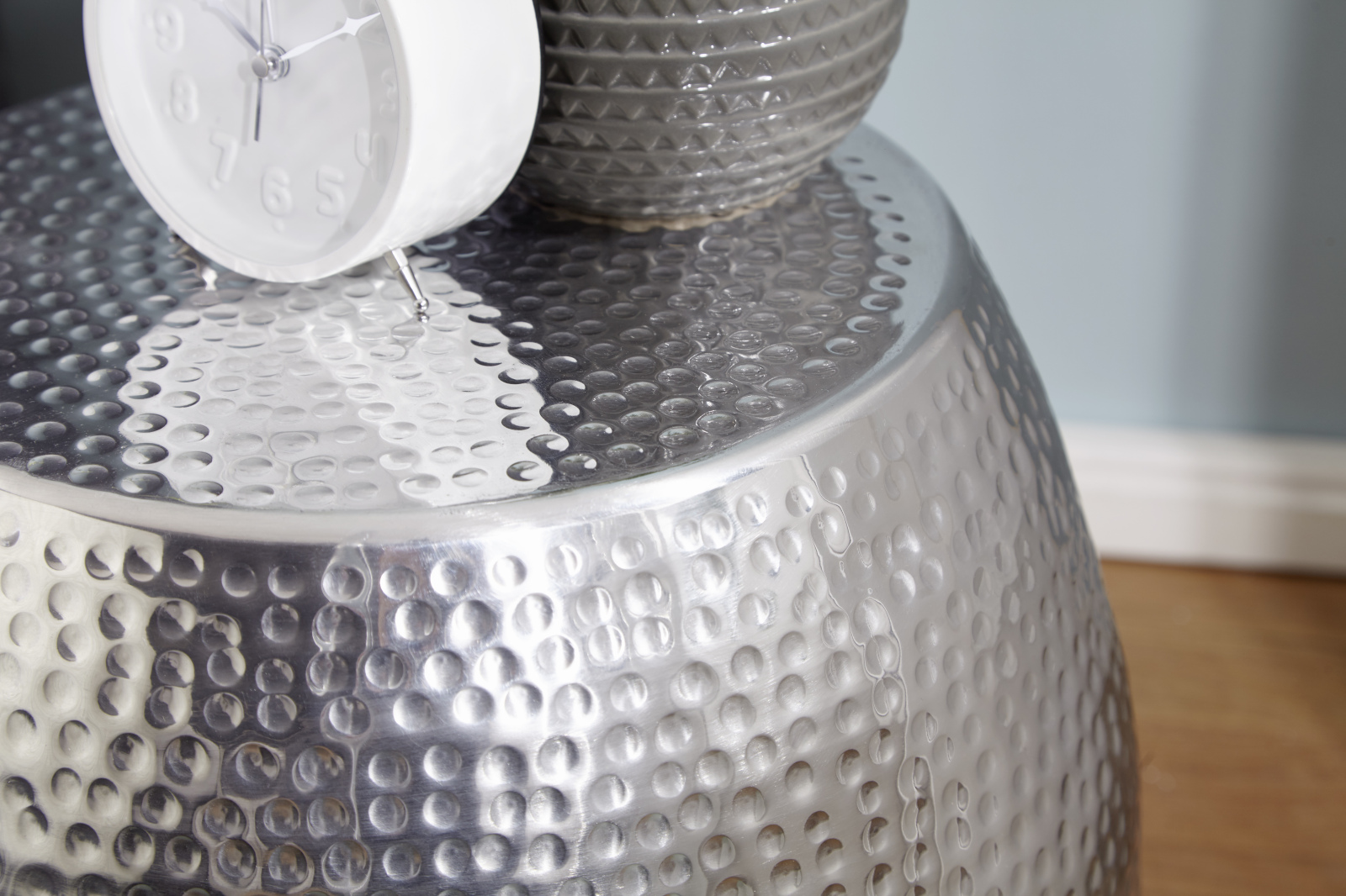 Beistelltisch - silberfarben - Aluminium - 42 cm