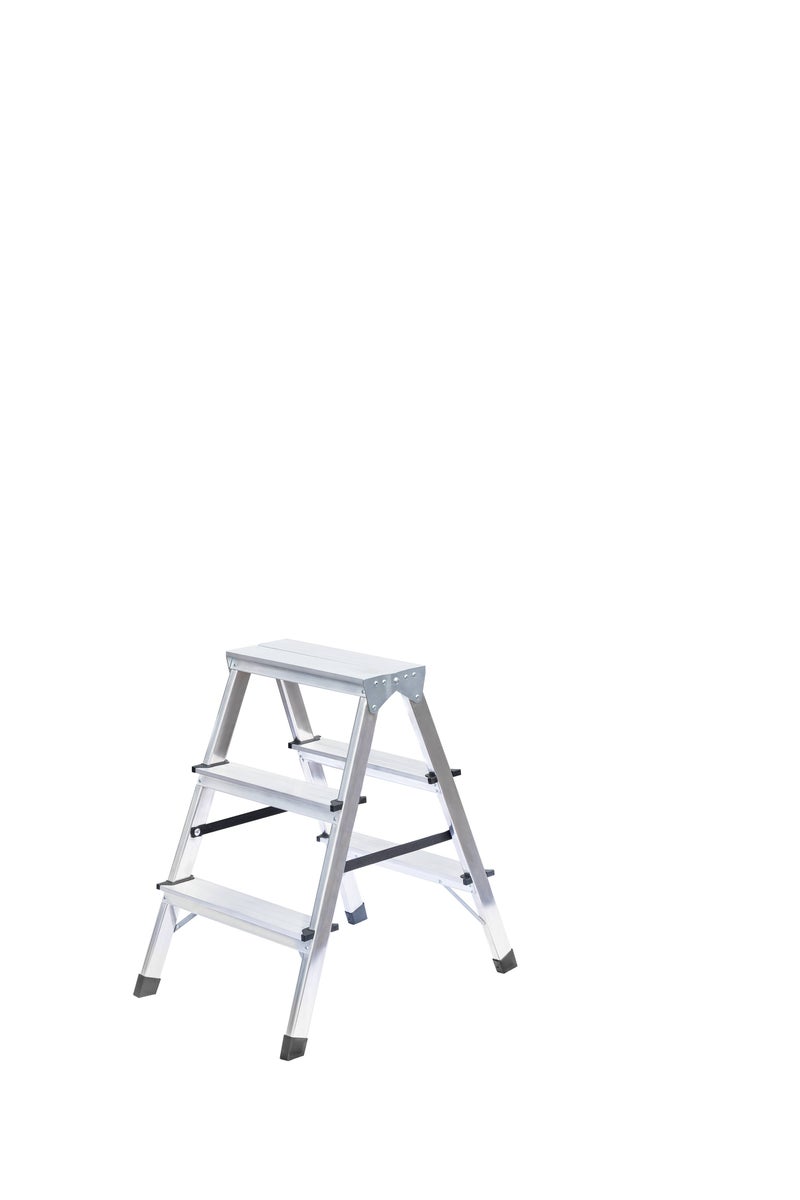 PROREGAL huishoudladder, dubbelzijdig toegankelijk, 2 x 3 treden