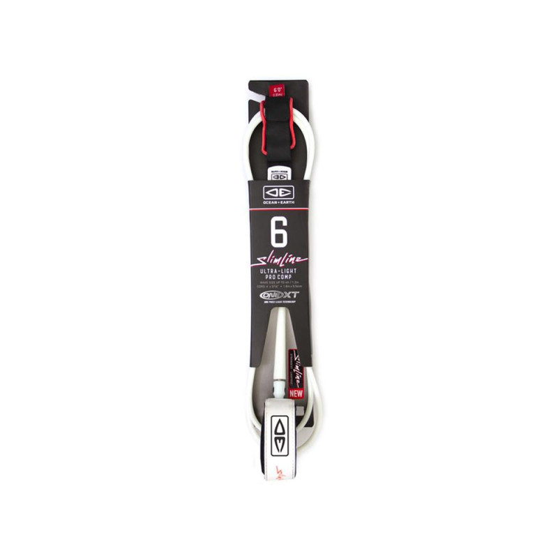 LEASH OCEAN AND EARTH SLIM LINE ONE-XT ULTRA LIGHT PRO COMP BLANC