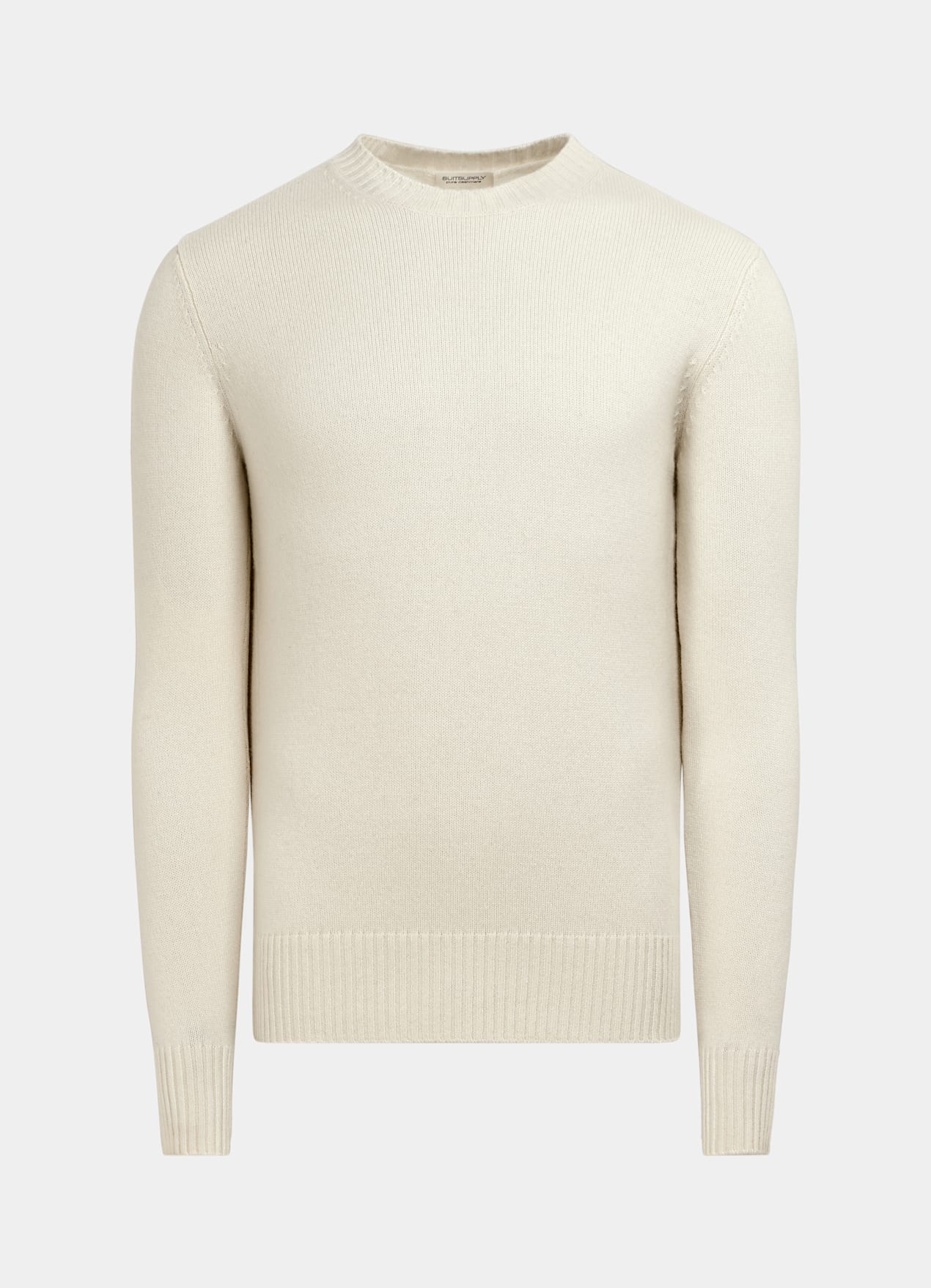 Pull col rond blanc cassé