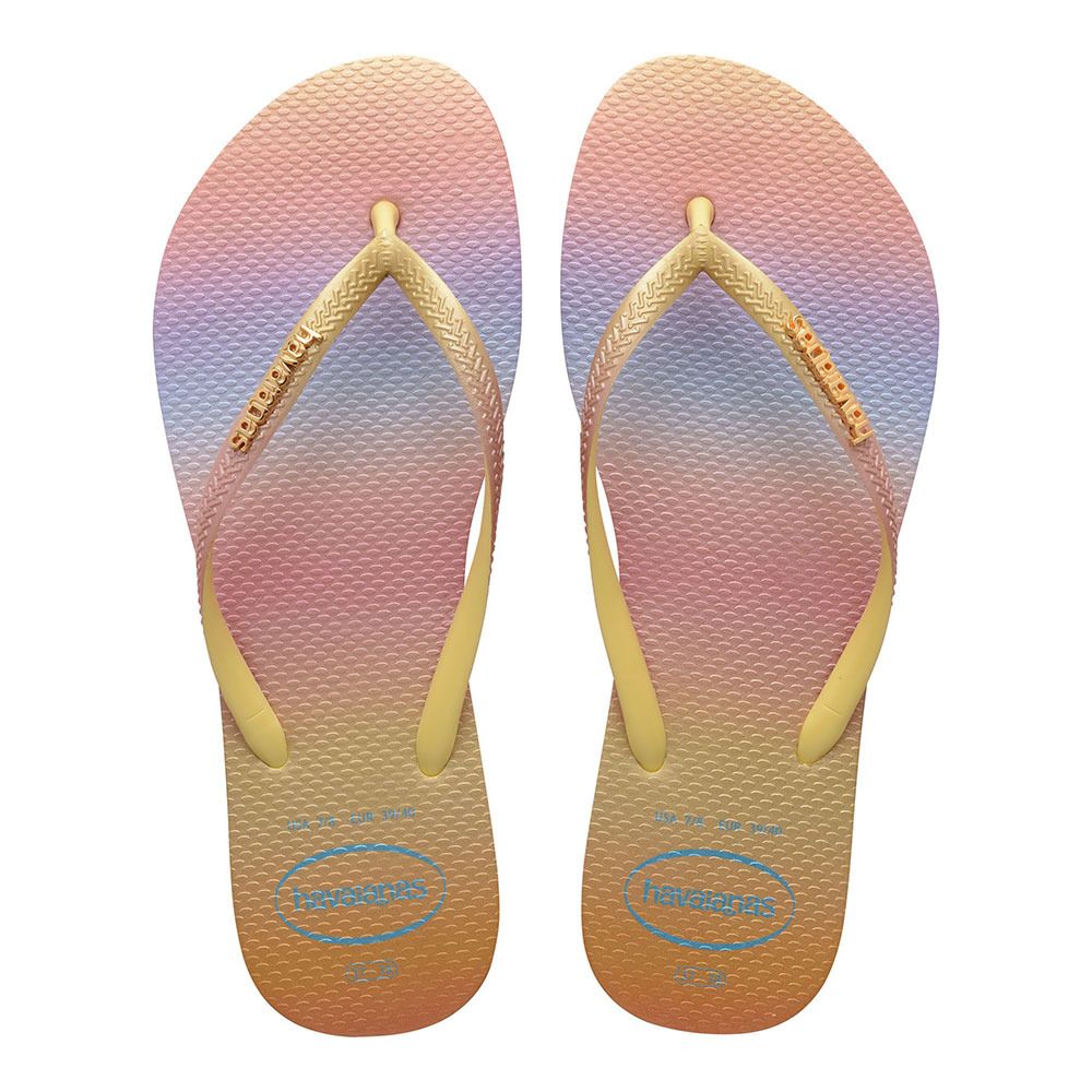 Havaianas SLIM GRADIENT SUNSET - Tongs Femme yellow pixel